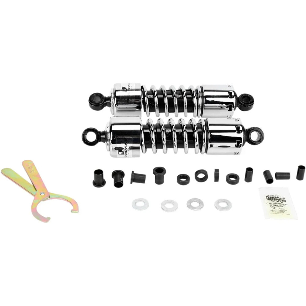 412 Series Shocks — 279.40 mm (11.00 in) extended length, Rear, Chrome