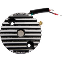 Regulador estándar montado en generador con placa final actualizada — 12V, placa final 4 orificios, negro