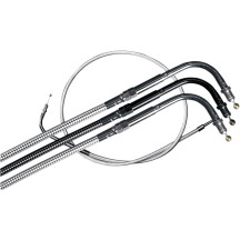 Sterling Chromite II® Braided Cable for Harley-Davidson — 100.5 cm housing, 90° elbow, clear jacket