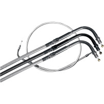 Sterling Chromite II® Braided Cable for Harley-Davidson — 100.5 cm housing, 90° elbow, clear jacket