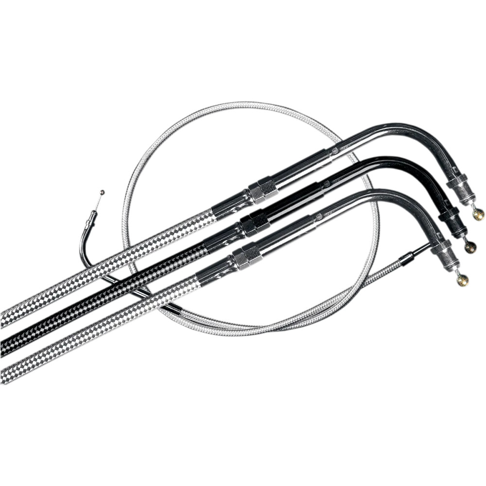 Sterling Chromite II® Braided Cable for Harley-Davidson — 100.5 cm housing, 90° elbow, clear jacket