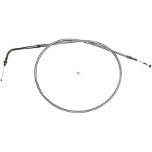 Sterling Chromite II® Braided Cable for Harley-Davidson — 106 cm housing, 45° elbow, clear-coated chrome