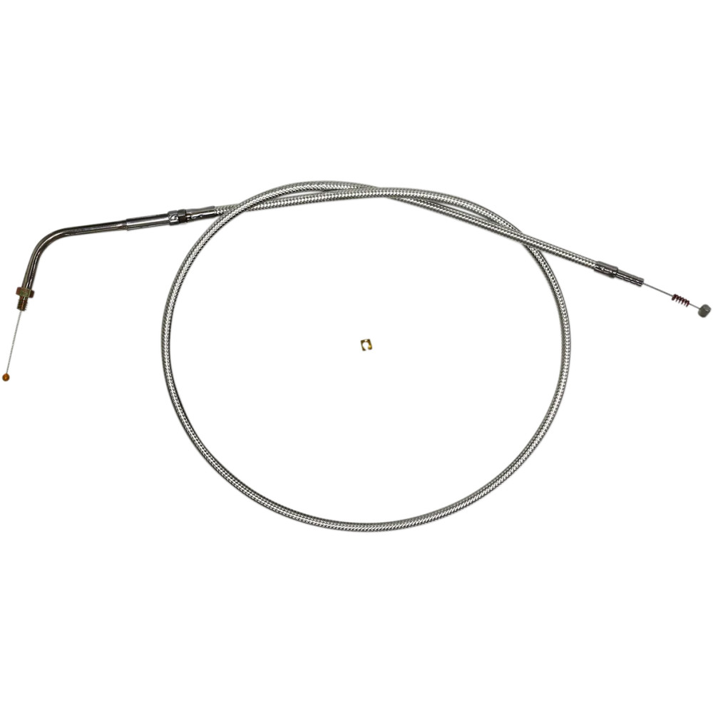 Sterling Chromite II® Braided Cable for Harley-Davidson — 106 cm housing, 45° elbow, clear-coated chrome