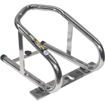 Wheel Chock for Corrugated Floors — 3-1/2" tire width, Chrome