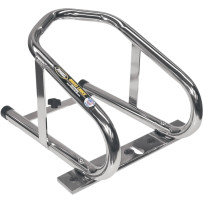 Wheel Chock for Corrugated Floors — 3-1/2" tire width, Chrome