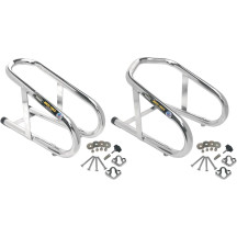 Removable Wheel Chock — 3-1/2" tire width, Chrome, front mount