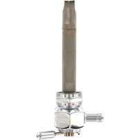 Power-Flo Fuel Valve — 22 mm outlet, 7.9 mm (5/16") hose barb, Chrome