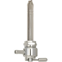 Power-Flo Fuel Valve — 22 mm outlet, 7.9 mm (5/16") hose barb, Chrome
