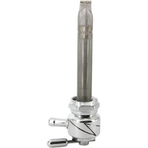 Power-Flo Fuel Valve — 22 mm outlet, 7.9 mm (5/16") hose barb, chrome