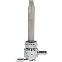 Power-Flo Fuel Valve — 22 mm, 5/16" hose barb, Chrome