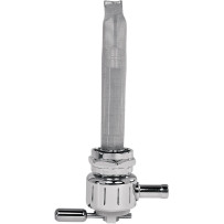 Power-Flo Fuel Valve — 22 mm outlet, 7/9 mm (5/16") hose barb, chrome
