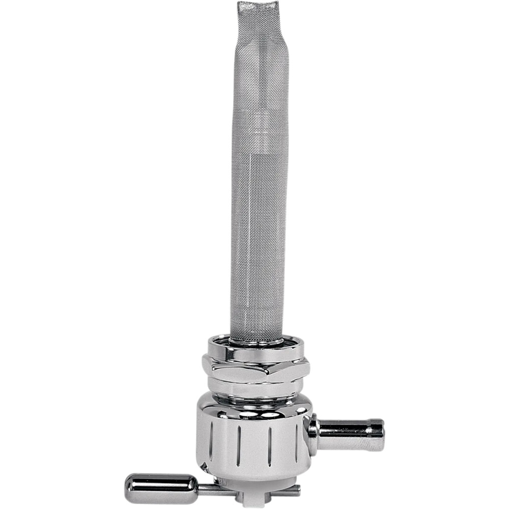 Power-Flo Fuel Valve — 22 mm outlet, 7/9 mm (5/16") hose barb, chrome