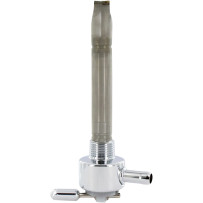 Power-Flo Fuel Valve — 3/8" NPT outlet, 7.9 mm (5/16") hose barb, Chrome