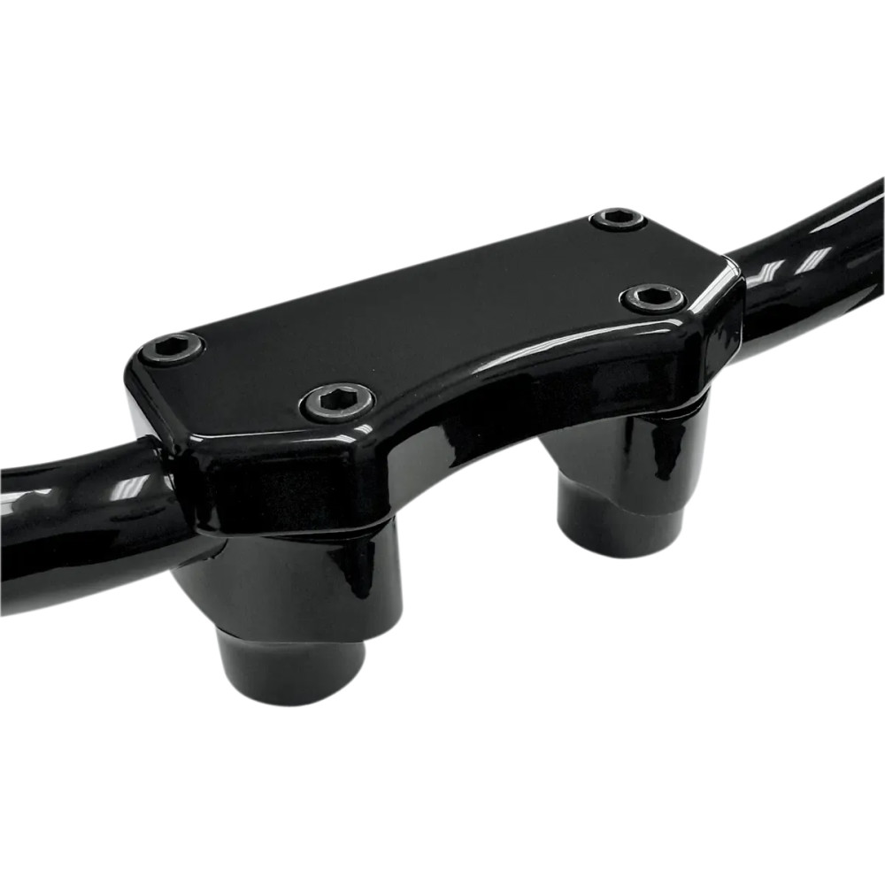 Handlebar Riser & Top Clamp Kit — 1" clamp, 1-1/2" rise, Black