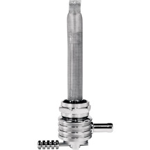 Power-Flo Fuel Valve — 22 mm outlet, 7.9 mm (5/16") hose barb, Chrome