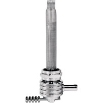Power-Flo Fuel Valve — 22 mm outlet, 7.9 mm (5/16") hose barb, Chrome