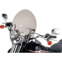 Mini Police Windshield — 15" height, 14-1/2" width, 1" handlebar clamp, Smoke