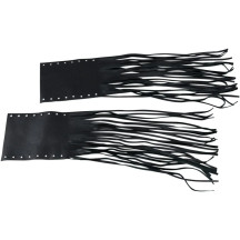 Fundas de cuero con flecos para puños — 25.4 mm (1"), negro