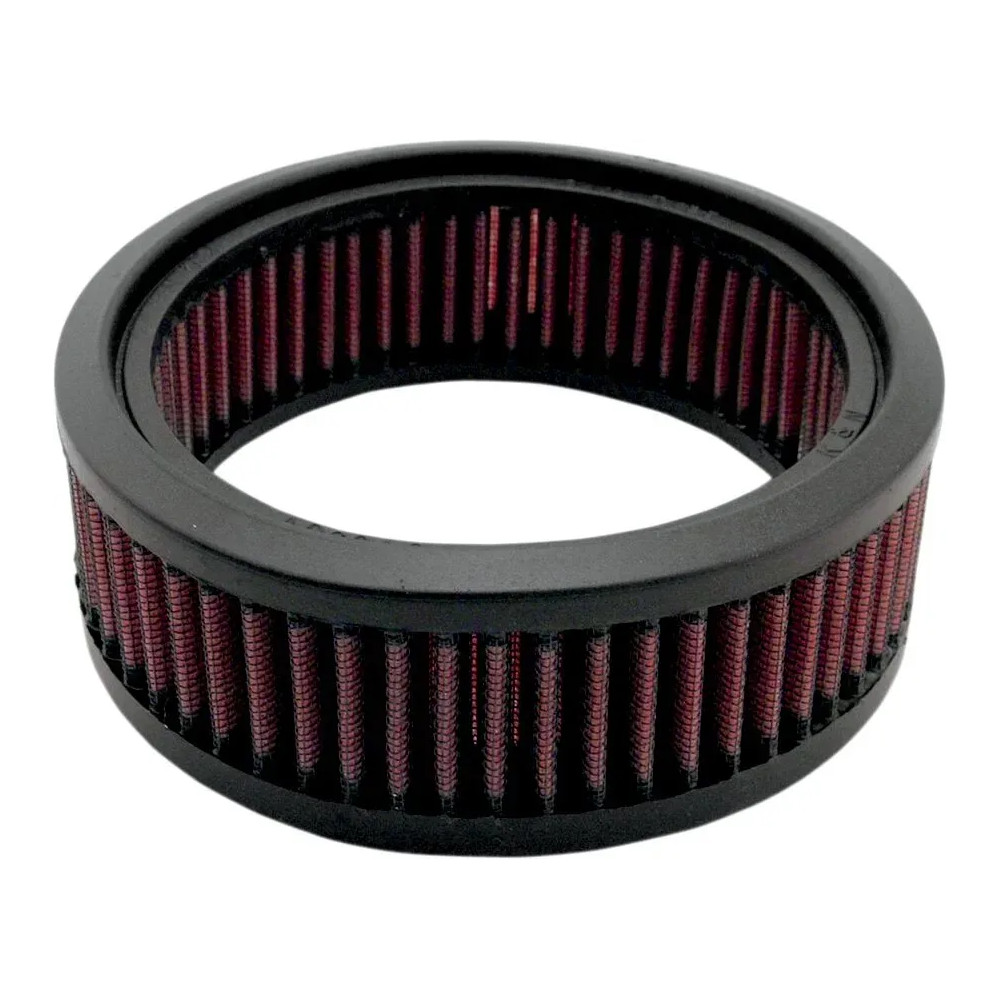 Replacement High-Flow Air Filter — 117.00 mm inside diameter, 56.00 mm filter height, Black/Red