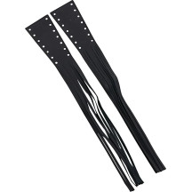 Fundas de palancas de cuero con flecos — fleco de 12", compatibles con palancas OEM 1996–2017 y aftermarket, negro