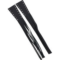Fundas de palancas de cuero con flecos — fleco de 12", compatibles con palancas OEM 1996–2017 y aftermarket, negro