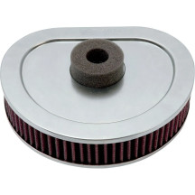 Replacement High-Flow Air Filter — 152 mm inside diameter, 43 mm height, Black, Red