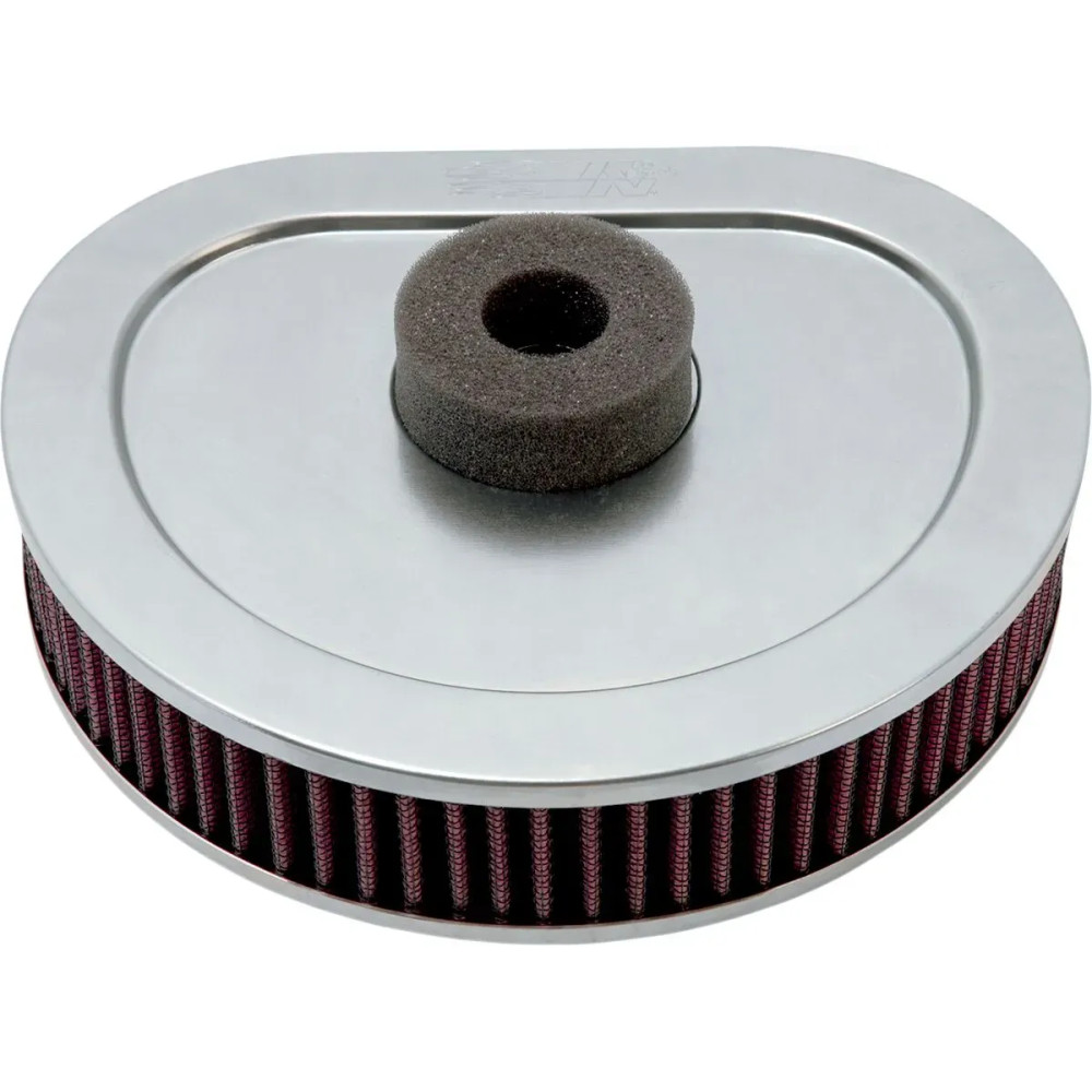 Replacement High-Flow Air Filter — 152 mm inside diameter, 43 mm height, Black, Red