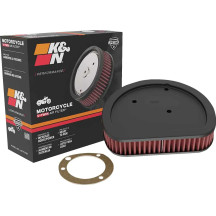 Replacement High-Flow Air Filter — 41.00 mm (1.625 in), Black, Red