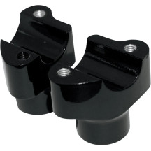 Buffalo Billet Aluminum Handlebar Risers — 1" clamp, 1-1/2" rise, Black gloss