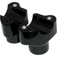 Buffalo Billet Aluminum Handlebar Risers — 1" clamp, 1-1/2" rise, Black gloss