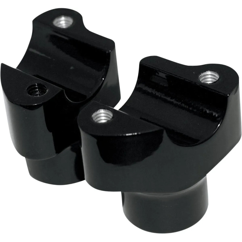Buffalo Billet Aluminum Handlebar Risers — 1" clamp, 1-1/2" rise, Black gloss