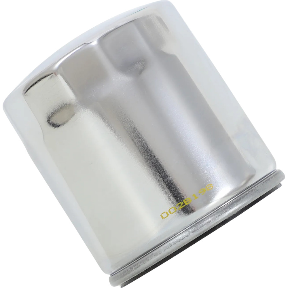 Premium Oil Filter — 92 mm length, 76 mm width, spin-on, chrome