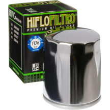 Premium Oil Filter — 92 mm length, 76 mm width, spin-on, chrome