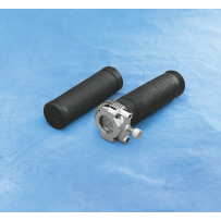 Conjunto de acelerador — 25,4 mm (1") para manillar, Cable doble, Negro/Cromo