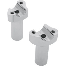 Forged Aluminum Handlebar Risers — Rise 3-1/2", 1" clamp, 1/2-13 thread, Chrome