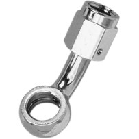 Female Banjo Fitting — -3 AN female, 45° bend, chrome