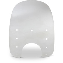 Replacement Slim Windshield Plastic — 17" H, 18" W, 8-1/4" headlight cutout, Gray