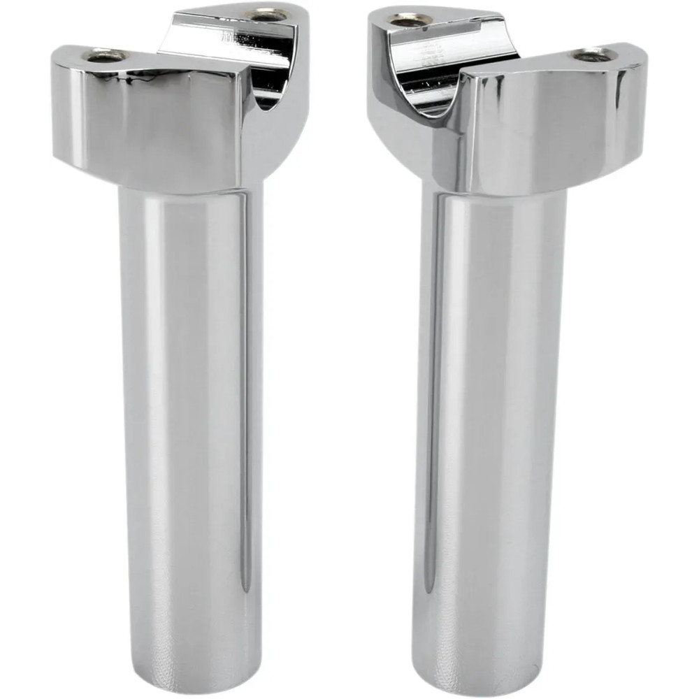 Forged Aluminum Handlebar Risers — 5-1/2" rise, 1" clamping, 1/2-13 thread, Chrome