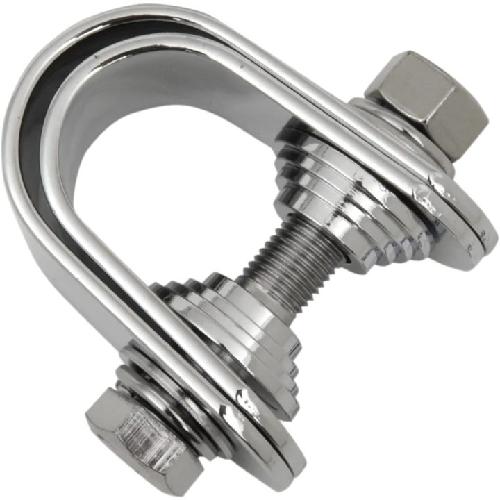 Conjunto de abrazaderas para velocímetro/tacómetro mini — 32 mm (1-1/4 in), 25.4 mm (1 in), cromado