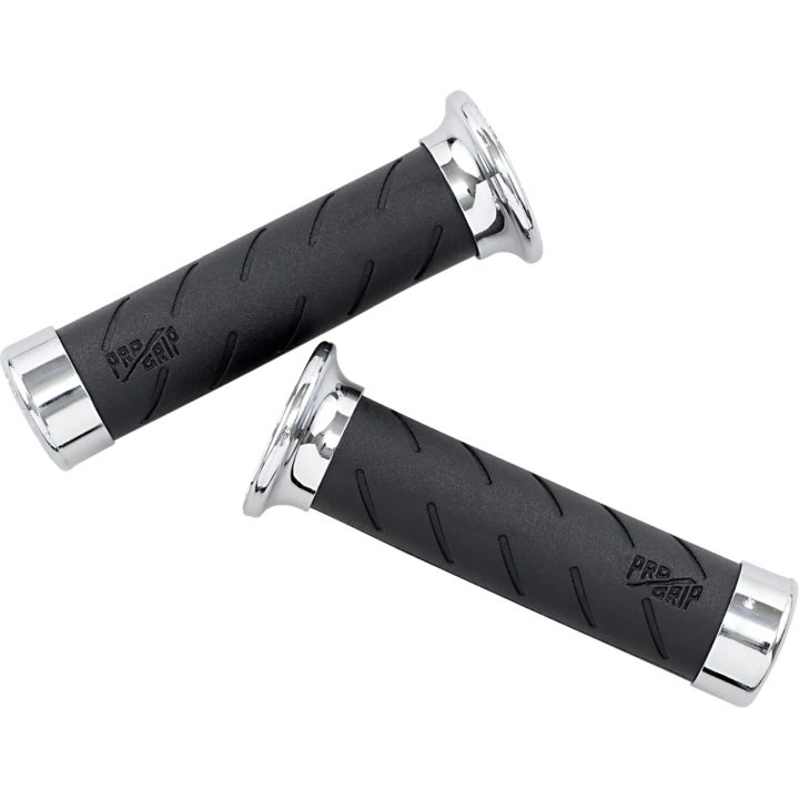 862 Puños Cruiser — 22 mm (7/8\"), 14 cm (5-1/2\"), negro, acabado cromado