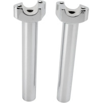 Forged Aluminum Handlebar Risers — 1" clamping, 8" rise, 1/2-13 thread, Chrome