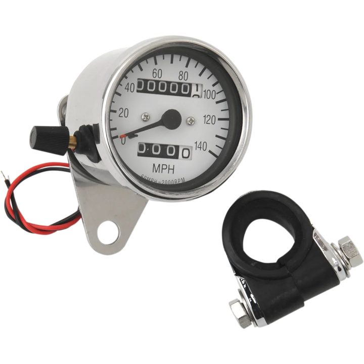 Velocímetro mecánico mini de 2,4" — 61 mm (2-13/32"), 12V, blanco