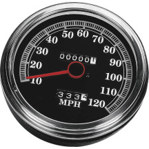 5" FL-Style 2:1 Speedometer — 12 mm threaded connector, Black