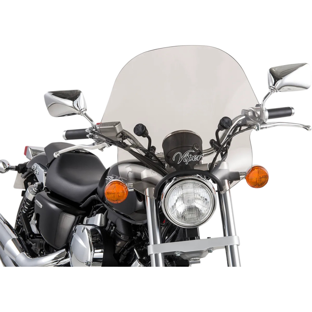 SS-10 Viper Windshield — Handlebar mount, 56.5 cm (22-1/4"), fits 25.4 mm (1") & 22 mm (7/8"), Smoke