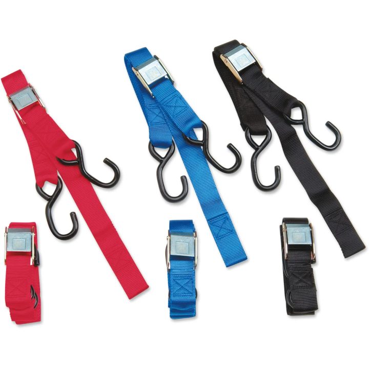 Cinchas con hebilla de leva de 1-1/2" de servicio pesado con asistencia integrada — 38,1 mm x 183 cm, 272 kg