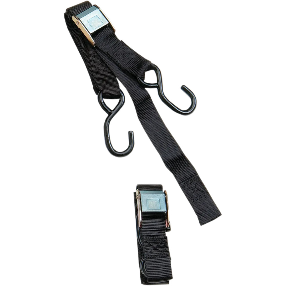 1-1/2" Heavy-Duty Cam Buckle Tie-Downs with Built-In Assist — 1-1/2" x 72", 600 lb WLL, Black