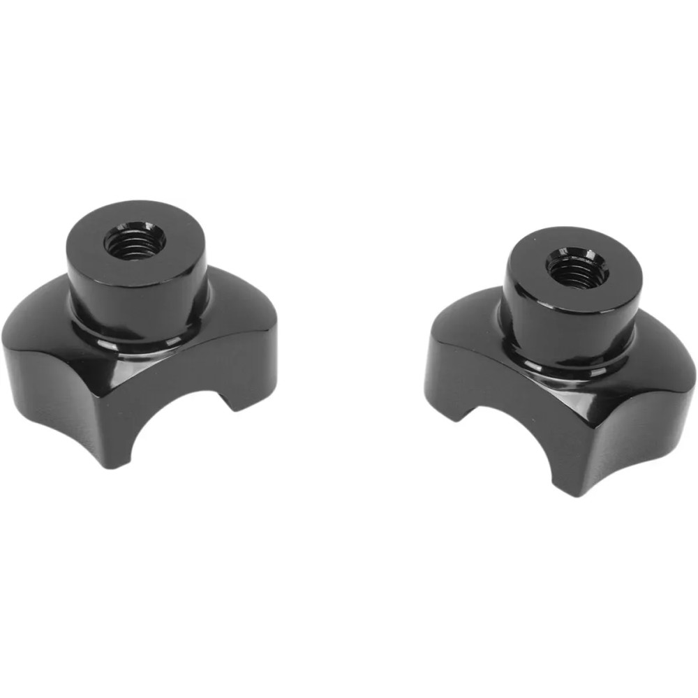 Forged Aluminum Handlebar Risers — 25.4 mm (1") clamping, 43.2 mm (1-45/64") rise, Black