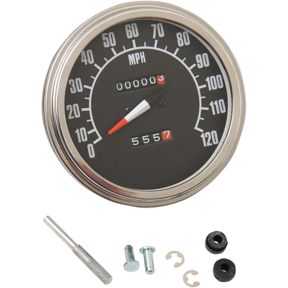 5" FL-Style 1:1 Speedometer — 5", 0–120 mph, Polished housing