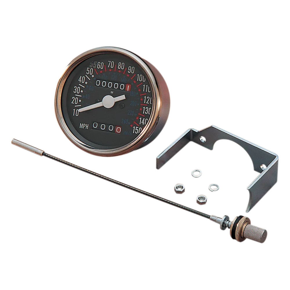 3-1/8" Dash Mount 150 MPH Speedometer — 3-1/8" diameter, Black