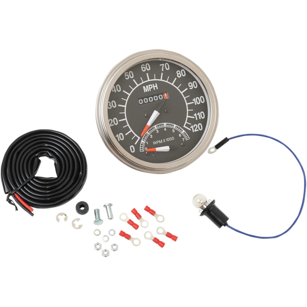 5" FL-Style 1:1 Speedometer — '68-'84 fit, black face, polished housing